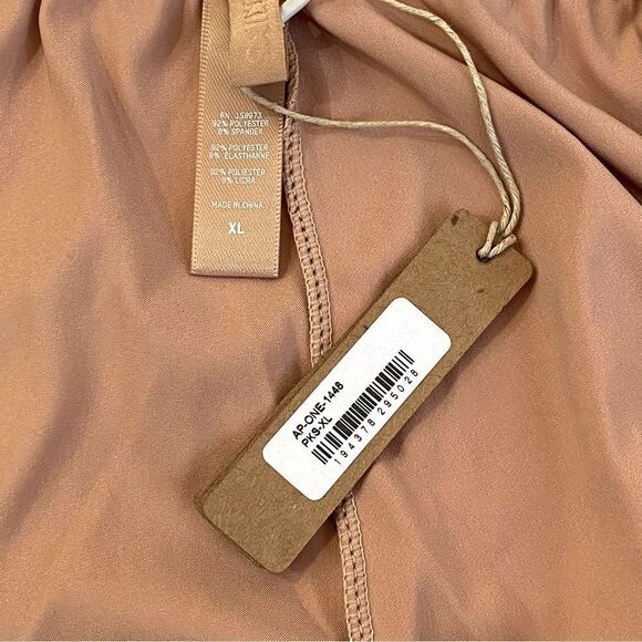 SKIMS Pink Sand Woven Tie Front Shine Teddy Sz XL NWT - Picture 9 of 14